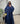 Kimono Iselda réversible avec châle - bleu nuit