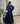 Kimono Iselda réversible avec châle - bleu nuit