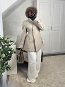 MANTEAU BLAZER CROISÉ MAYAS [TAUPE]