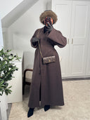 MANTEAU LONG CINTRÉ LISĀN [MARRON]