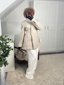 MANTEAU BLAZER CROISÉ MAYAS [TAUPE]