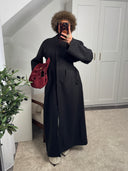 MANTEAU LONG CINTRÉ LISĀN [NOIR]