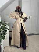 MANTEAU LONG CINTRÉ LISĀN [BEIGE]