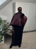 CAPE EN CUIR - BORDEAUX