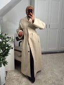 MANTEAU LONG CINTRÉ LISĀN [BEIGE]
