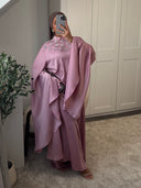 ABAYA PREMIUM MANCHES AMPLES ET STRASS COUSUES MAIN PREMIUM