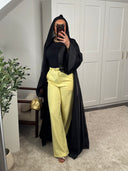 PANTALON DROIT À CEINTURE