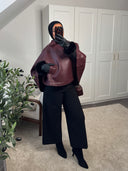 CAPE EN CUIR - BORDEAUX