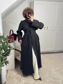 MANTEAU LONG CINTRÉ LISĀN [NOIR]