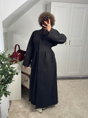 MANTEAU LONG CINTRÉ LISĀN [NOIR]