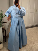 JUPE TRAPÈZE EN COTON