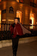 CAPE EN CUIR - BORDEAUX