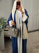 Kimono Diar réversible avec châle Premium - bleu