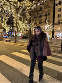 CAPE EN CUIR - BORDEAUX