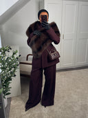 [PREMIUM VEGAN] ÉCHARPE FOURRURE DIĀR BRUN FONCÉ