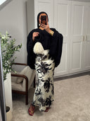 JUPE SATIN À MOTIFS