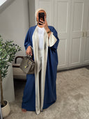 Kimono Diar réversible avec châle Premium - bleu