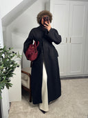 MANTEAU LONG CINTRÉ LISĀN [NOIR]