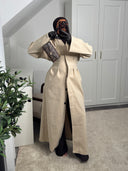 MANTEAU LONG CINTRÉ LISĀN [BEIGE]