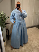 JUPE TRAPÈZE EN COTON