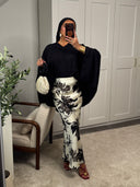 JUPE SATIN À MOTIFS