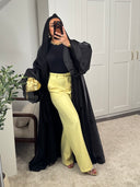 PANTALON DROIT À CEINTURE