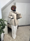 MANTEAU BLAZER CROISÉ MAYAS [TAUPE]