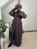 MANTEAU LONG CINTRÉ LISĀN [MARRON]