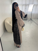 ROBE À DENTELLES MIRAJ TAUPE