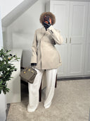 MANTEAU BLAZER CROISÉ MAYAS [TAUPE]