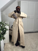 MANTEAU LONG CINTRÉ LISĀN [BEIGE]