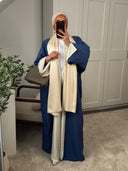 Kimono Diar réversible avec châle Premium - bleu