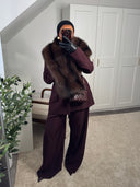 [PREMIUM VEGAN] ÉCHARPE FOURRURE DIĀR BRUN FONCÉ