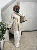 MANTEAU BLAZER CROISÉ MAYAS [TAUPE]