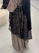 ROBE À DENTELLES MIRAJ TAUPE