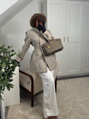 MANTEAU BLAZER CROISÉ MAYAS [TAUPE]